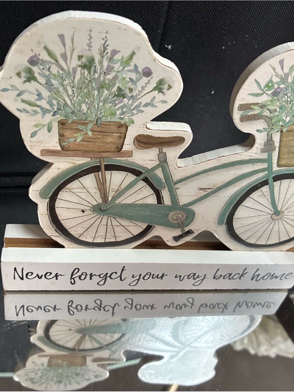 Decorative Wooden Bicycle Home Accent in Sage Green
